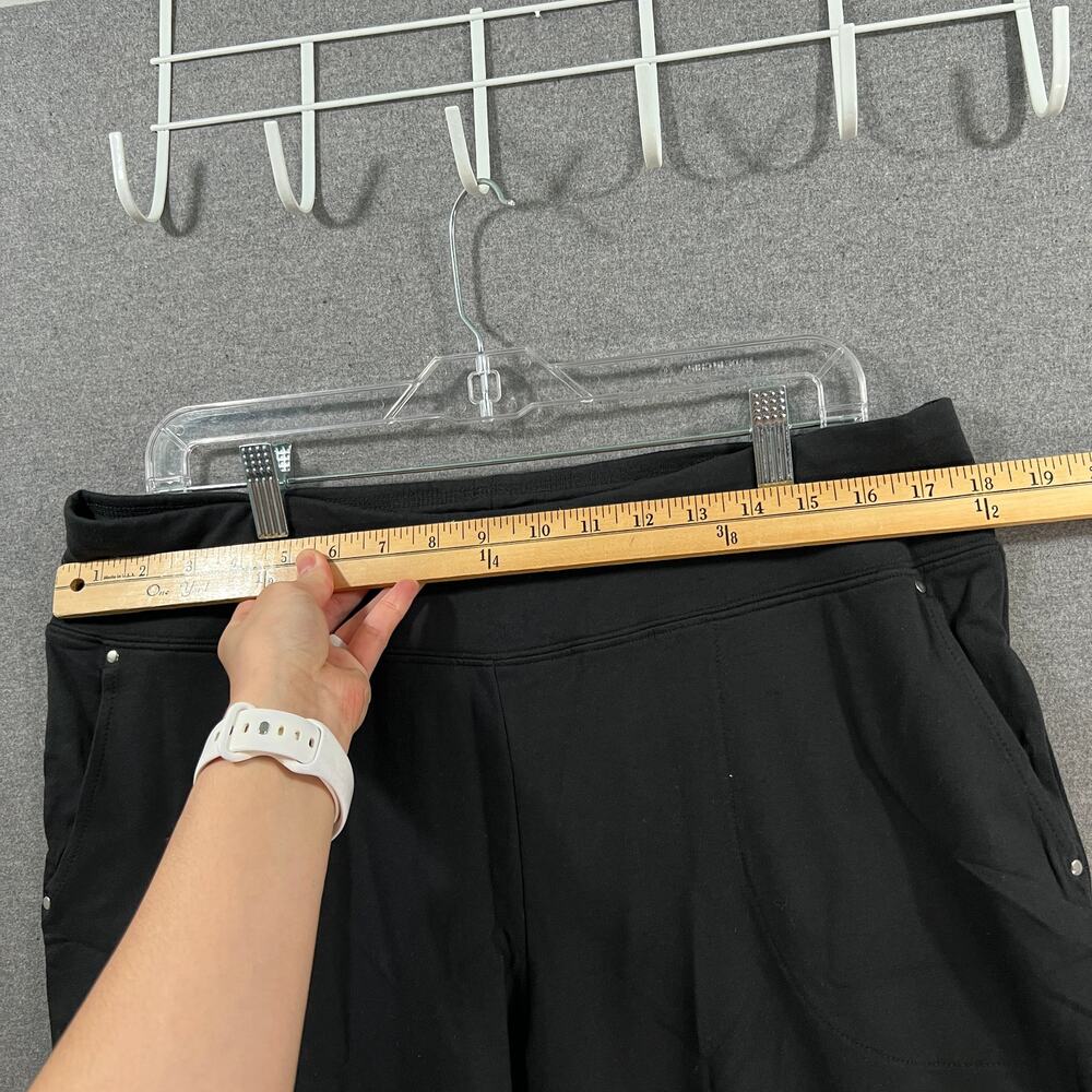 Sport Savvy Regular French Terry Bootcut Pant w/ Wide Waistband Black, Large - Picture 5 of 8